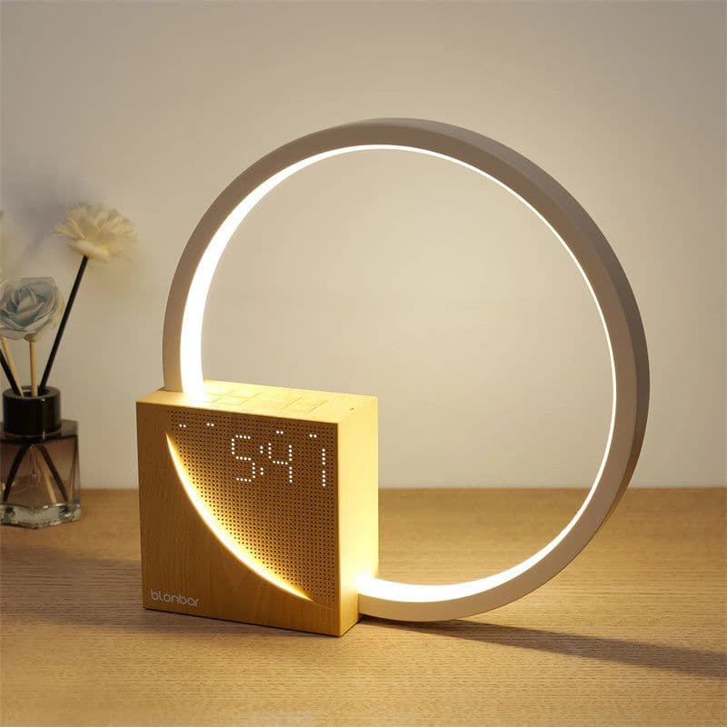 image-Bedside Lamp Touch Table Lamp With Natural Sounds, Desk Lamp With Alarm Clock, Touch Control 3 Levels Brightness Home Decor