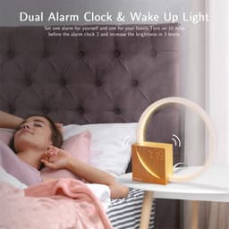 image-Bedside Lamp Touch Table Lamp With Natural Sounds, Desk Lamp With Alarm Clock, Touch Control 3 Levels Brightness Home Decor