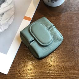 image-Coin Purse Women's Buckle First Layer Cowhide Coin Purse Key Case Carry Bag