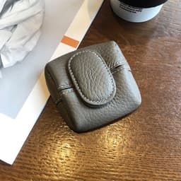 image-Coin Purse Women's Buckle First Layer Cowhide Coin Purse Key Case Carry Bag
