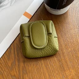 image-Coin Purse Women's Buckle First Layer Cowhide Coin Purse Key Case Carry Bag