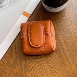 image-Coin Purse Women's Buckle First Layer Cowhide Coin Purse Key Case Carry Bag