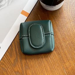 image-Coin Purse Women's Buckle First Layer Cowhide Coin Purse Key Case Carry Bag