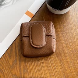 image-Coin Purse Women's Buckle First Layer Cowhide Coin Purse Key Case Carry Bag
