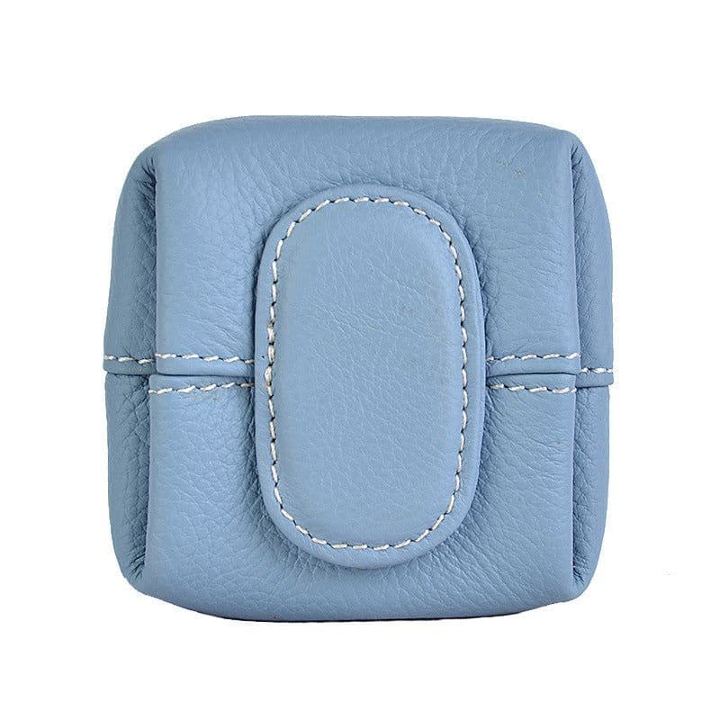 image-Coin Purse Women's Buckle First Layer Cowhide Coin Purse Key Case Carry Bag