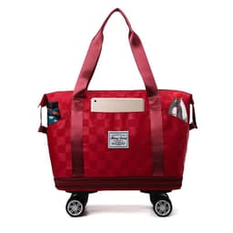 image-Large Capacity Travel Bags Dry Wet Separation Expansion Double Layer Luggage Totes Women
