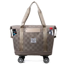 image-Large Capacity Travel Bags Dry Wet Separation Expansion Double Layer Luggage Totes Women