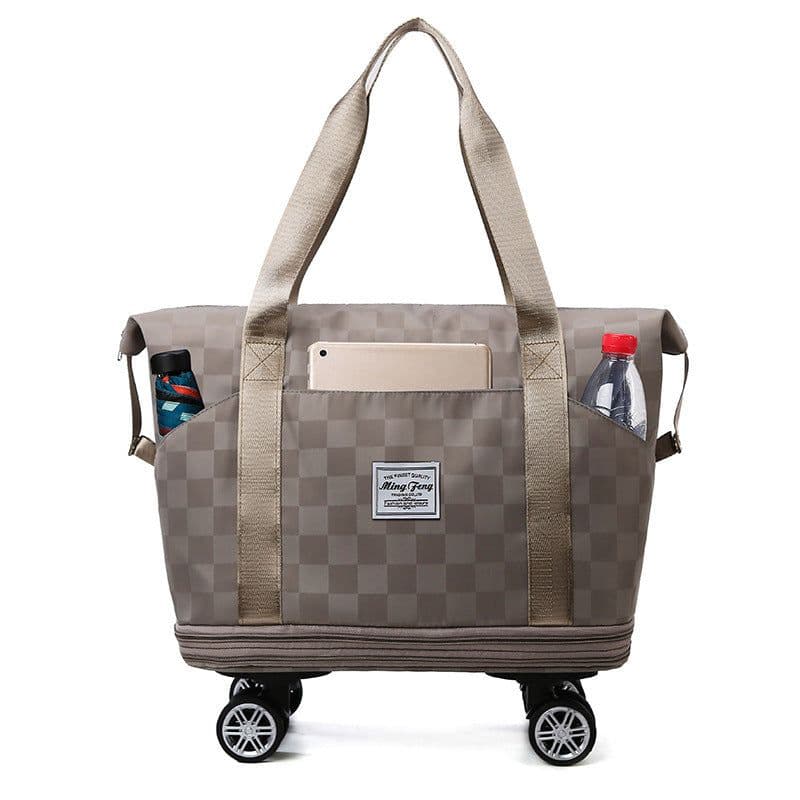 image-Large Capacity Travel Bags Dry Wet Separation Expansion Double Layer Luggage Totes Women