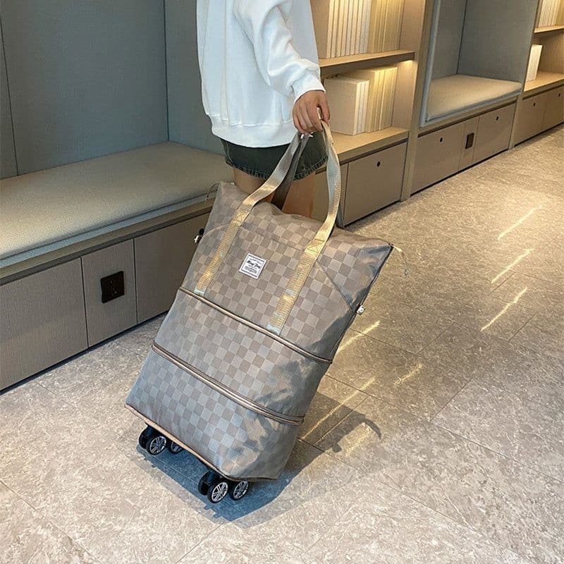 image-Large Capacity Travel Bags Dry Wet Separation Expansion Double Layer Luggage Totes Women