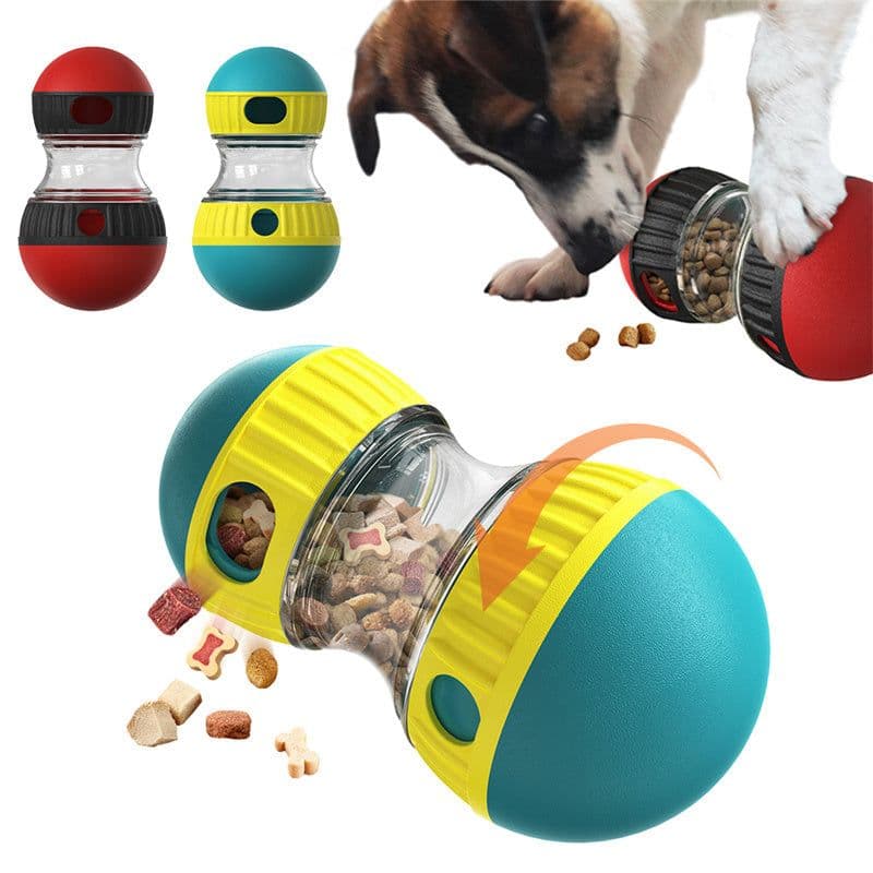 image-Food Dispensing Dog Toy Tumbler Leaky Food Ball Puzzle Toys Interactive Slowly Feeding Protect Stomach Increase Intelligence Pets Toy Pet Products