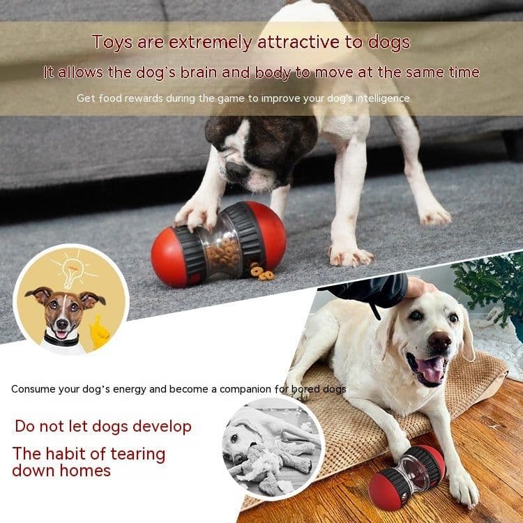 image-Food Dispensing Dog Toy Tumbler Leaky Food Ball Puzzle Toys Interactive Slowly Feeding Protect Stomach Increase Intelligence Pets Toy Pet Products