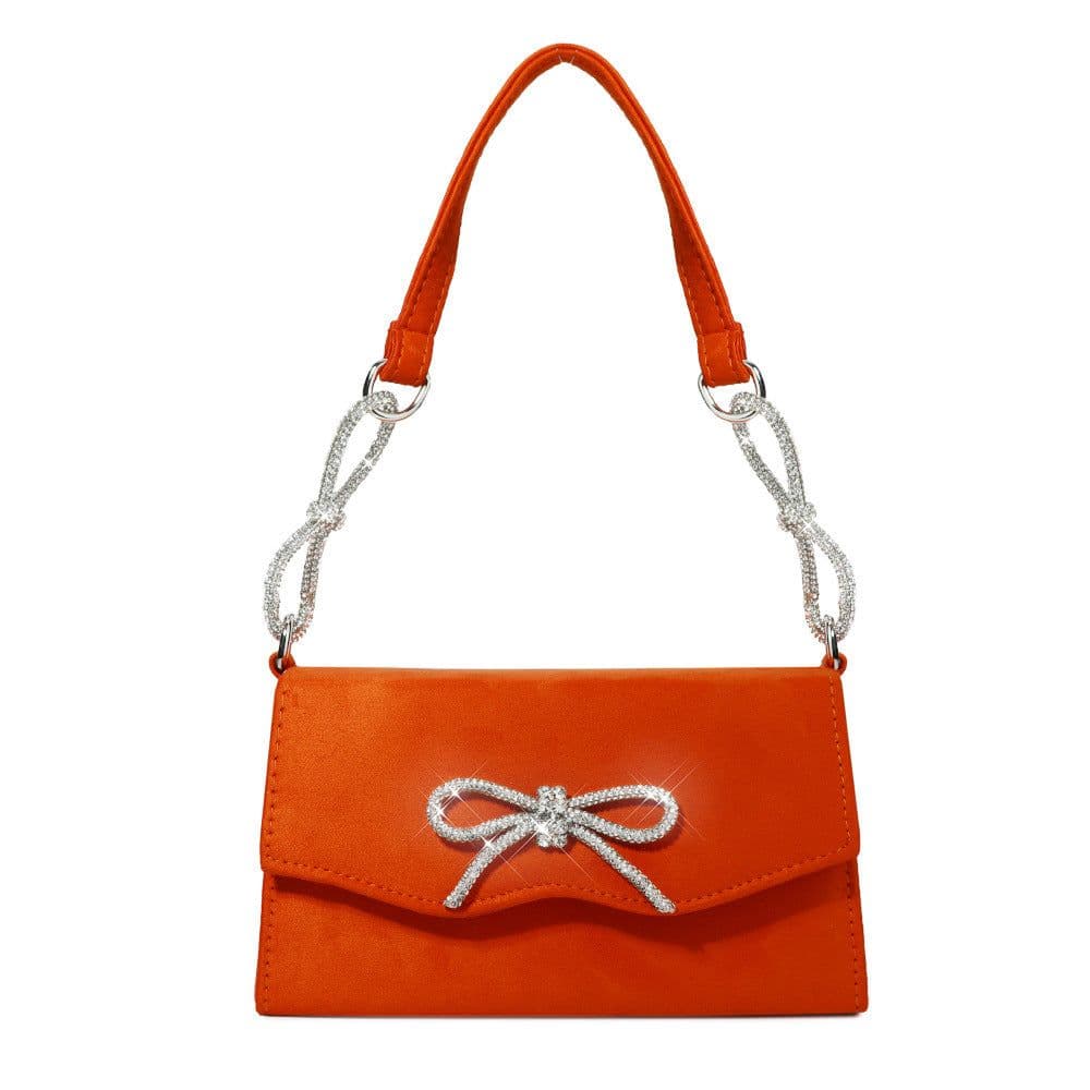 image-Shiny Bow Rhinestone Women Bag High-grade French Style
