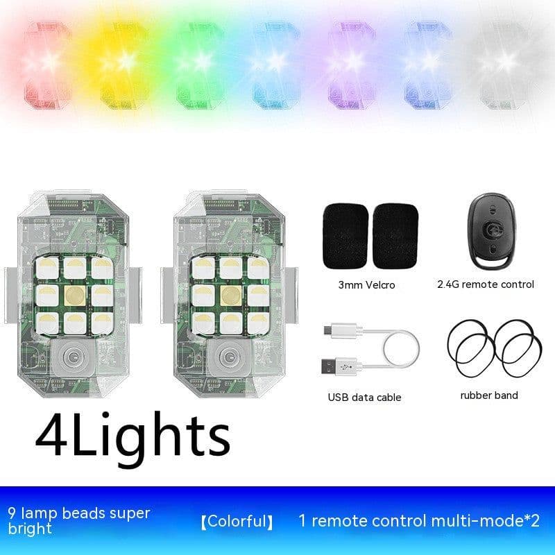 image-Waterproof Remote Control Motorcycle Flashing Lights UAV Outdoor Lighting Lamp