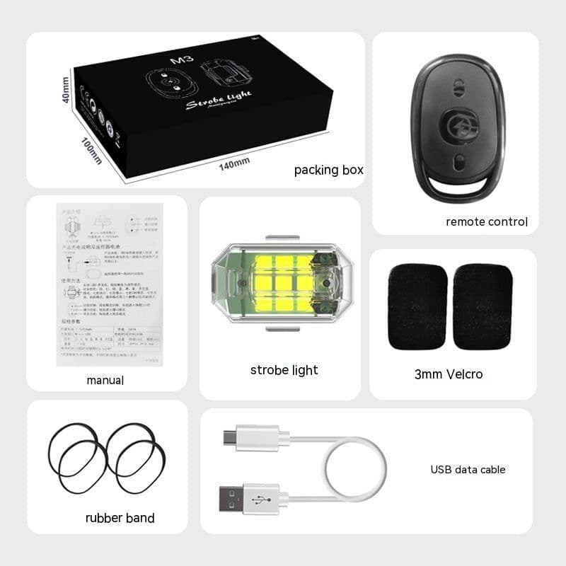 image-Waterproof Remote Control Motorcycle Flashing Lights UAV Outdoor Lighting Lamp