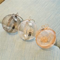 image-Women's Metal Hollow Spherical Dinner Bag