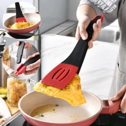 image-3 In 1 Frying Spatula Clip Silicone Food Clip Frying Steak Pancakes Shovel Slotted Turners Kitchen Tools Cooking Utensils Kitchen Gadgets