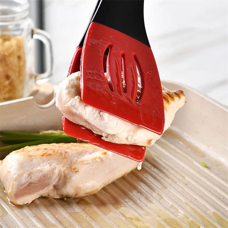 image-3 In 1 Frying Spatula Clip Silicone Food Clip Frying Steak Pancakes Shovel Slotted Turners Kitchen Tools Cooking Utensils Kitchen Gadgets