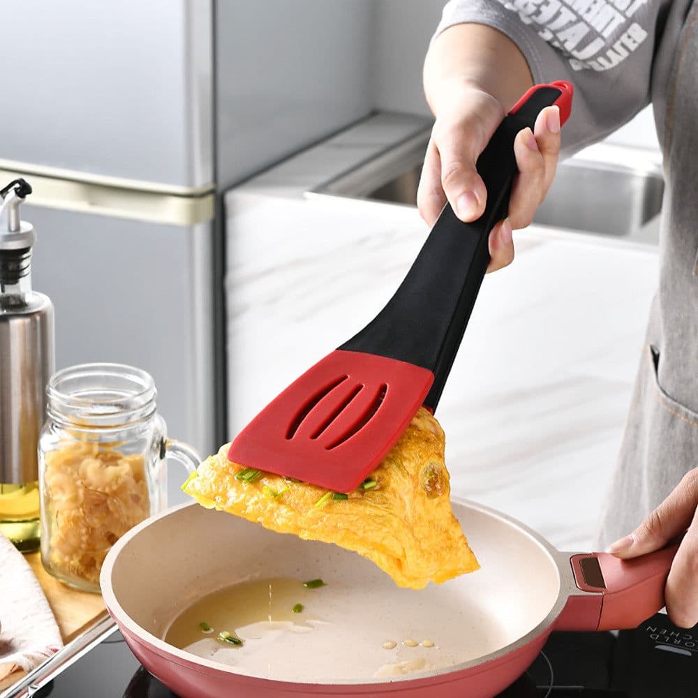 image-3 In 1 Frying Spatula Clip Silicone Food Clip Frying Steak Pancakes Shovel Slotted Turners Kitchen Tools Cooking Utensils Kitchen Gadgets