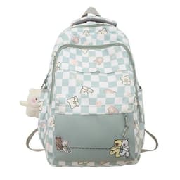image-Girly And Fashion Chessboard Plaid Backpack