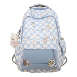 image-Girly And Fashion Chessboard Plaid Backpack