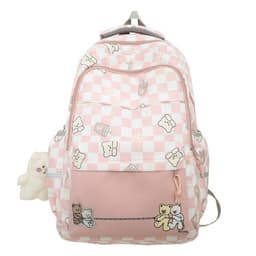 image-Girly And Fashion Chessboard Plaid Backpack