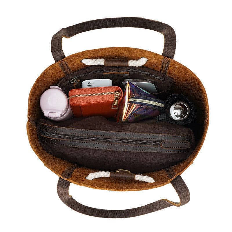 image-Women's Fashion Retro Top Layer Leather Handbag