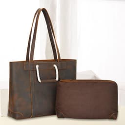image-Women's Fashion Retro Top Layer Leather Handbag
