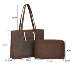 image-Women's Fashion Retro Top Layer Leather Handbag