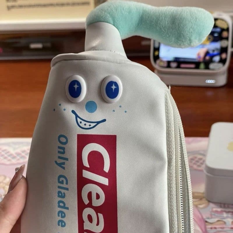 image-Cute Creative Toothpaste Pencil Case Student Stationery Box Funny Cosmetic Bag Girl