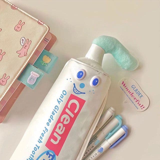 image-Cute Creative Toothpaste Pencil Case Student Stationery Box Funny Cosmetic Bag Girl