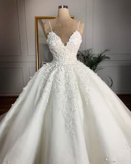 image-Deep V-neck Sexy Lace Floor-length Wedding Dress Romantic Aura Dignified Wedding Banquet Welcome 2024 New Spring