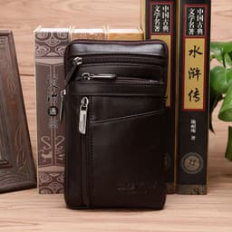 image-Big Screen Mobile Phone Bag First Layer Cowhide