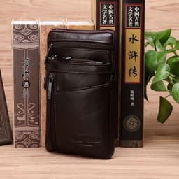 image-Big Screen Mobile Phone Bag First Layer Cowhide