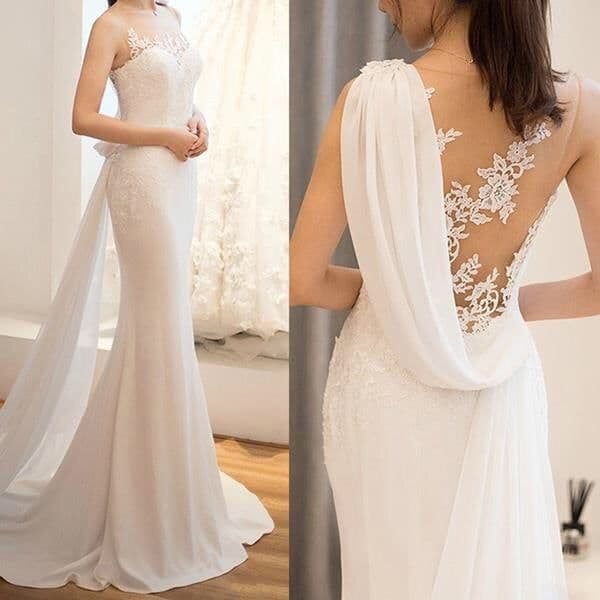 image-Mid-waist Dream See-through Super Fairy Light Wedding Dress
