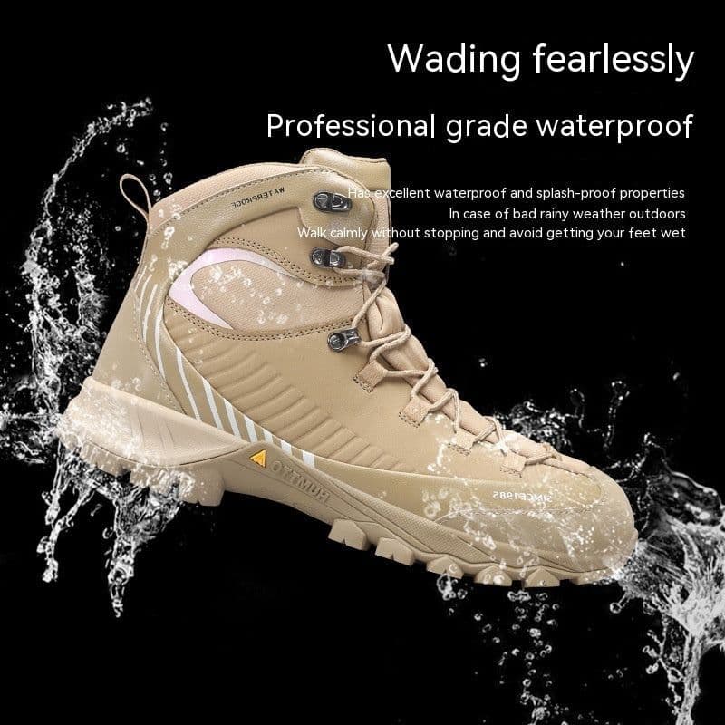 image-High-top Waterproof Shoes Soft Bottom Non-slip Leather