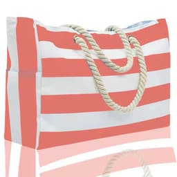 image-Striped Beach Large Storage Canvas Traveling Bag