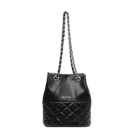 image-Korean Style Simple Women's Fashion Diamond Texture One-shoulder Bucket Crossbody Bag
