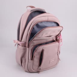 image-High-grade Solid Color Casual Backpack Multi-compartment