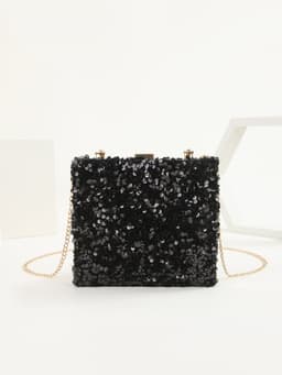 image-Women's Hand Holding Dinner Bag Colorful Sequins