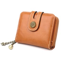 image-Oily Leather Storage Coin Purse Women's Pendant Small Card Holder