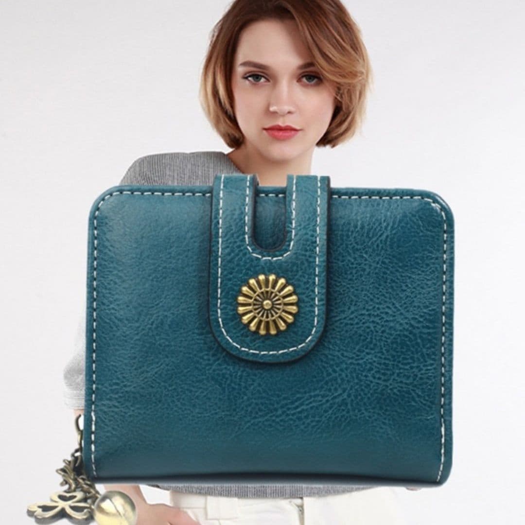 image-Oily Leather Storage Coin Purse Women's Pendant Small Card Holder