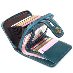 image-Oily Leather Storage Coin Purse Women's Pendant Small Card Holder