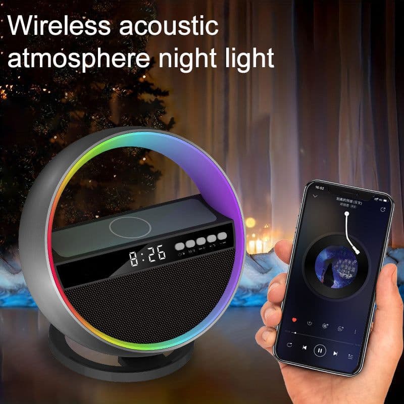 image-2024 New Multifunction RGB Night Light Wireless Charger Bluetooth Speaker Large G Ambience Light Home Decor