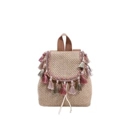 image-Western Style Travel Women's Straw Backpack Bohemian Style Tassel Bag