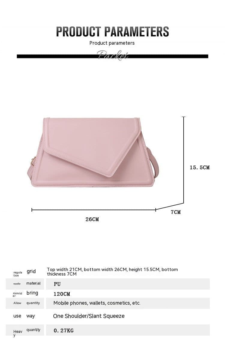 image-Women's Simple Textured Fashion Solid Color Shoulder Messenger Bag