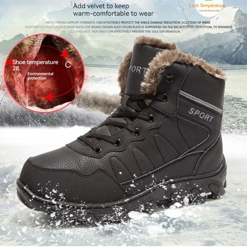 image-Men's Non-slip Thickening Thermal Travel Snow Boots