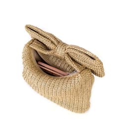 image-Women's Fashion Minimalist Bowknot Straw Handbag