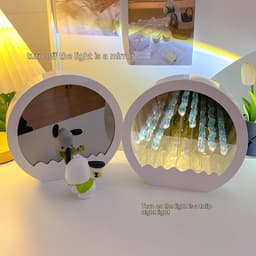 image-Tulip Rose Small Night Lamp Diy Handmade Mirror Flower Sea Bouquet Gift