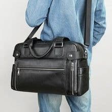 image-Genuine Leather Large Capacity Briefcase Men's Horizontal First Layer Cowhide Computer Storage Bag