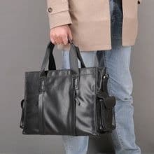 image-Genuine Leather Large Capacity Briefcase Men's Horizontal First Layer Cowhide Computer Storage Bag